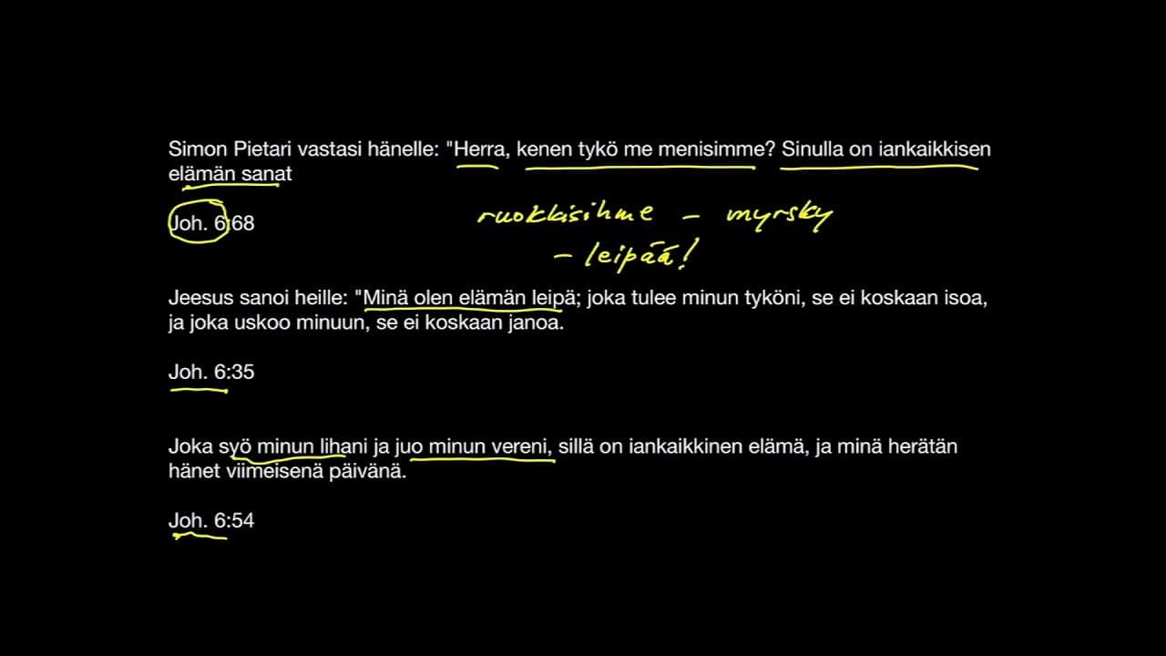 Osa 12/12 - Ikuisen elämän sanat. Joh. 6:68