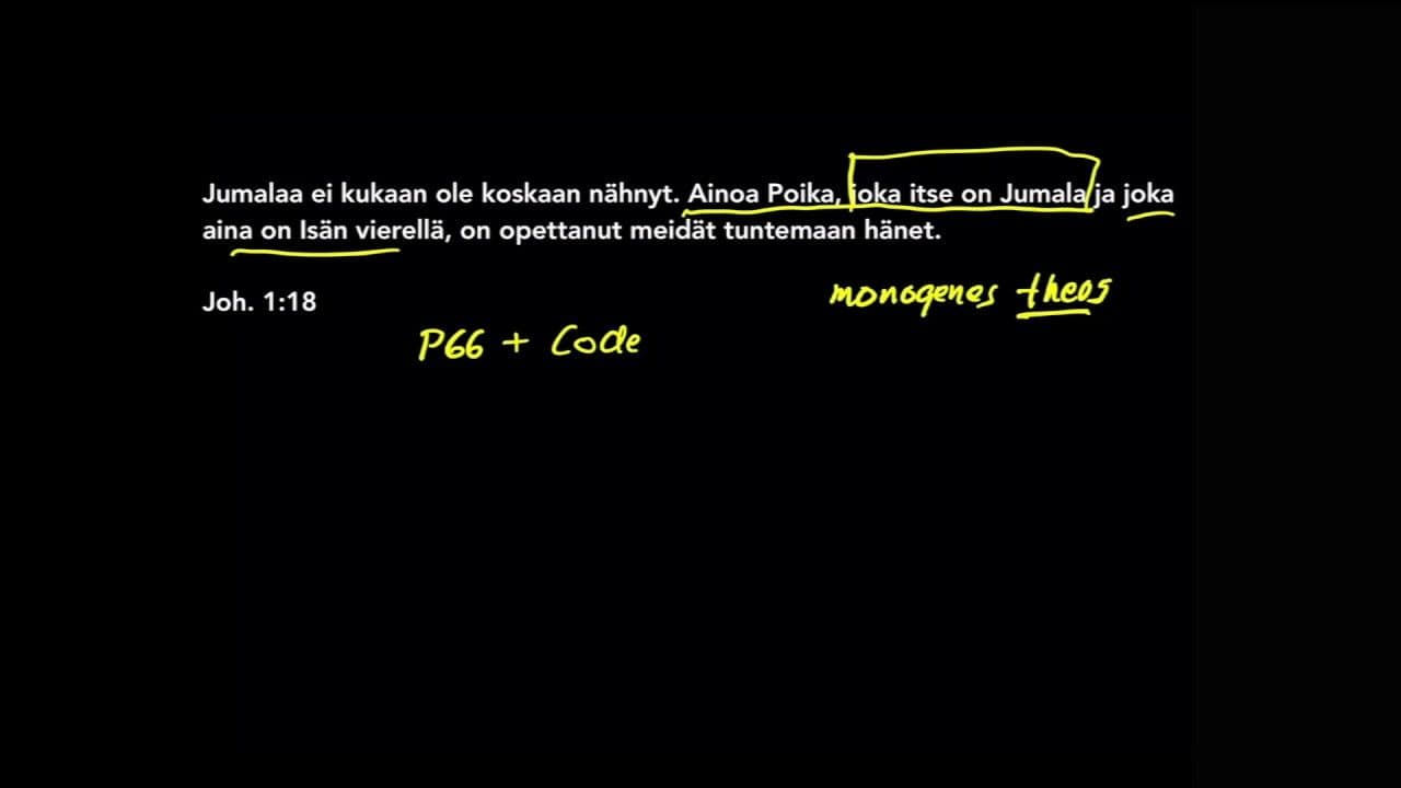 Osa 6/15 - Jeesus on. Joh. 1:18 Jumala