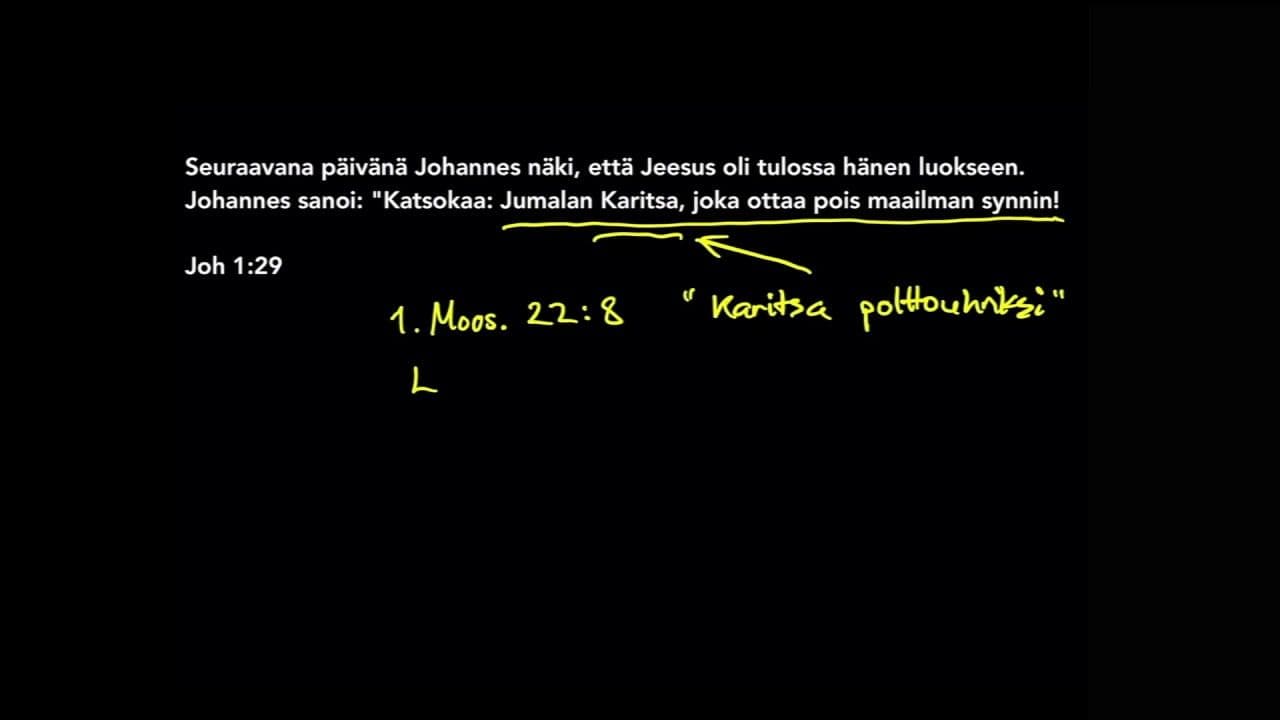 Osa 7/15. Jumalan karitsa. Joh. 1:29