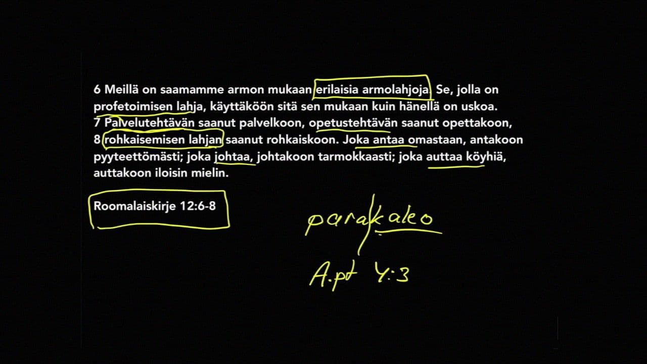 Osa 2/10 - Rohkaisemisen armolahja. Room. 12:6-8